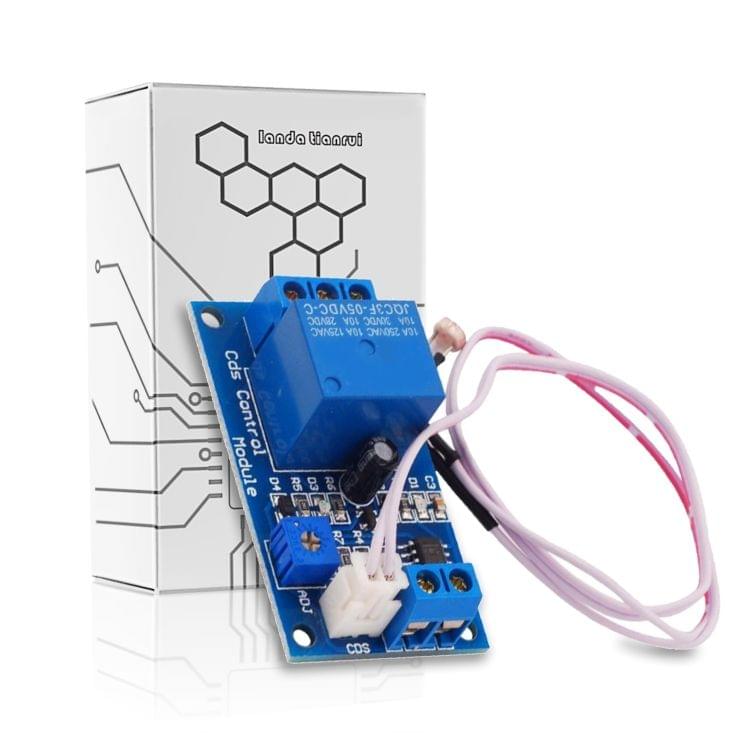 LDTR-WG0225 DC12V Photosensitive Resistor Module Light Control Switch Photosensitive Relay Power Module with Probe Cable,  Automatic Control Brightness with Reverse Connection Protection Function (Blue)