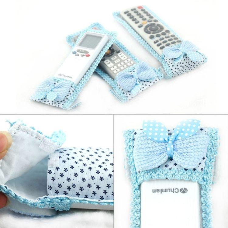 2 PCS Lace Fabric Bowknot Air Conditioning TV Remote Control Protective Cover Dust Jacket, M, Size: 21.5*8cm, Random Color Delivery