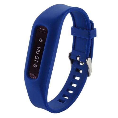For Fitbit One Smart Watch Silicone Watchband, Length: about 24.2cm (Dark Blue)