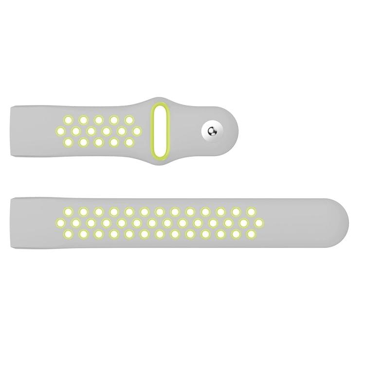 Two-color Round Hole Silicone Wrist Strap Watch Band for Fitbit Charge 3, Wrist Strap Size:145-210mm (Grey Green)