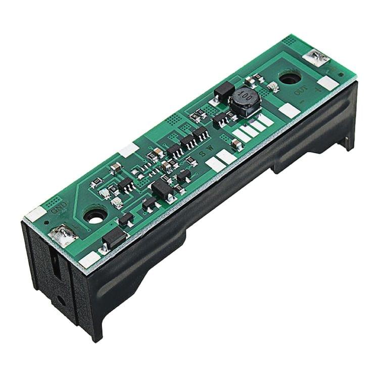 LDTR-WG0235 12V Output Charging UPS Uninterrupted Protection Integrated Board 18650 Lithium Battery Boost Module With Case (Green)
