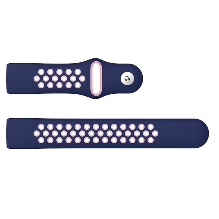 Two-color Round Hole Silicone Wrist Strap Watch Band for Fitbit Charge 3, Wrist Strap Size:145-210mm (Pink Blue)