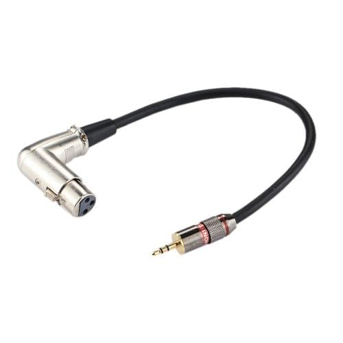 Metal Head 3.5mm Male to Aluminum Shell 3 Pin XLR CANNON Elbow Female Audio Connector Adapter Cable, Total Length: about 30cm