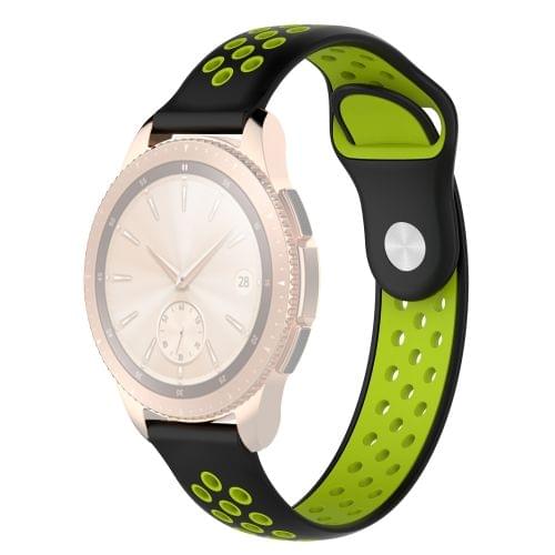 Double Color Wrist Strap Watch Band for Galaxy Watch 42mm (Blue Green)