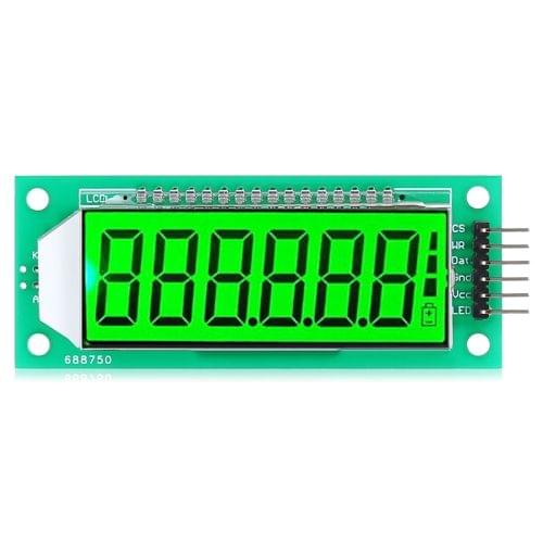 LDTR - WG0101 2.4 inch 6-digit 7-segment LCD Display Module for Arduino, Screen Display Backlight Color: Green
