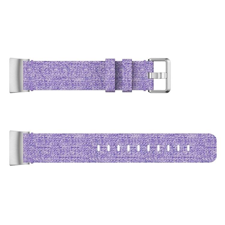 Woven Vanvas Nylon Wrist Strap Watch Band for Fitbit Charge 3 (Light Purple)