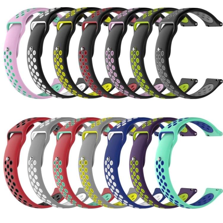 Double Color Wrist Strap Watch Band for Galaxy S3 Ticwatch Pro (Pink)