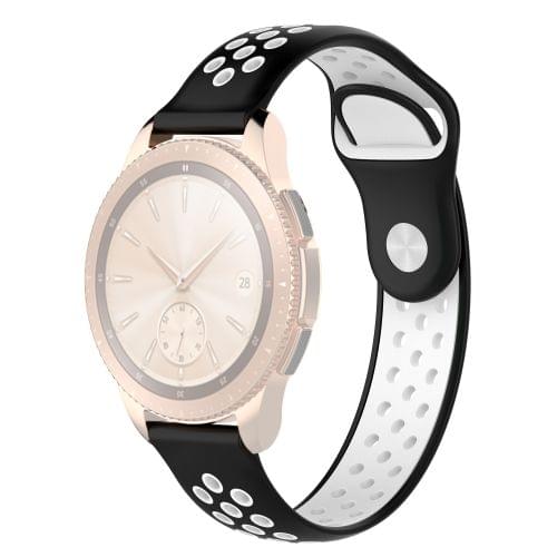 Double Color Wrist Strap Watch Band for Galaxy Watch 42mm (Black White)