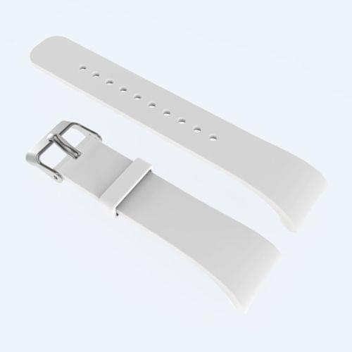 Solid Color Leather Wrist Strap Watch Band for Galaxy Gear Fit2 R360 (White)