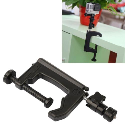 Table Clamp Desktop Holder Mount + Tripod Adapter for GoPro  NEW HERO /HERO6   /5 /5 Session /4 Session /4 /3+ /3 /2 /1, Xiaoyi and Other Action Cameras, Clamp Size: 1 - 6 cm
