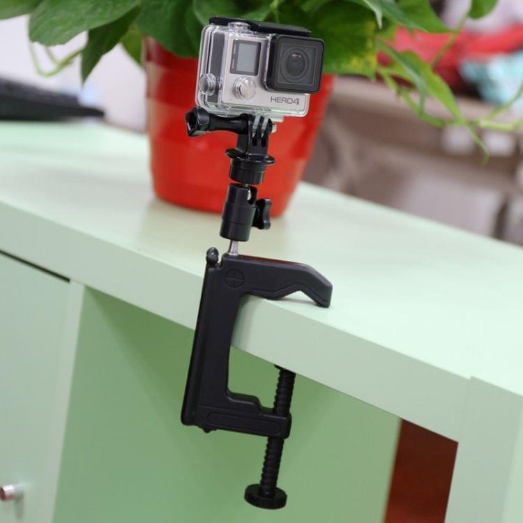 Table Clamp Desktop Holder Mount + Tripod Adapter for GoPro  NEW HERO /HERO6   /5 /5 Session /4 Session /4 /3+ /3 /2 /1, Xiaoyi and Other Action Cameras, Clamp Size: 1 - 6 cm