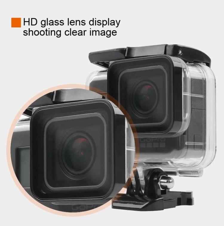 45m Waterproof Housing Protective Case + Touch Screen Back Cover for GoPro NEW HERO /HERO6 /5, with Buckle Basic Mount & Screw, No Need to Remove Lens (Black)