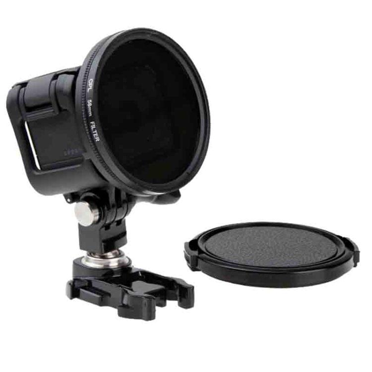 58mm Round Circle CPL Lens Filter with Cap for GoPro HERO5 Session /HERO4 Session /HERO Session