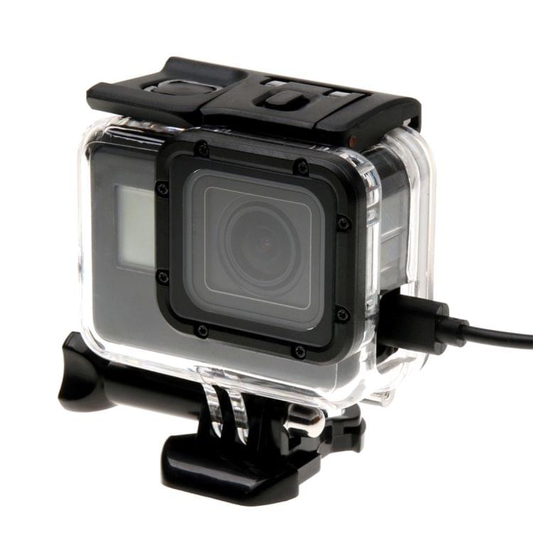 For GoPro  NEW HERO /HERO6   /5 Skeleton Housing Protective Case + Hollow Back Cover with Buckle Basic Mount & Screw, No Need to Disassemble Lens