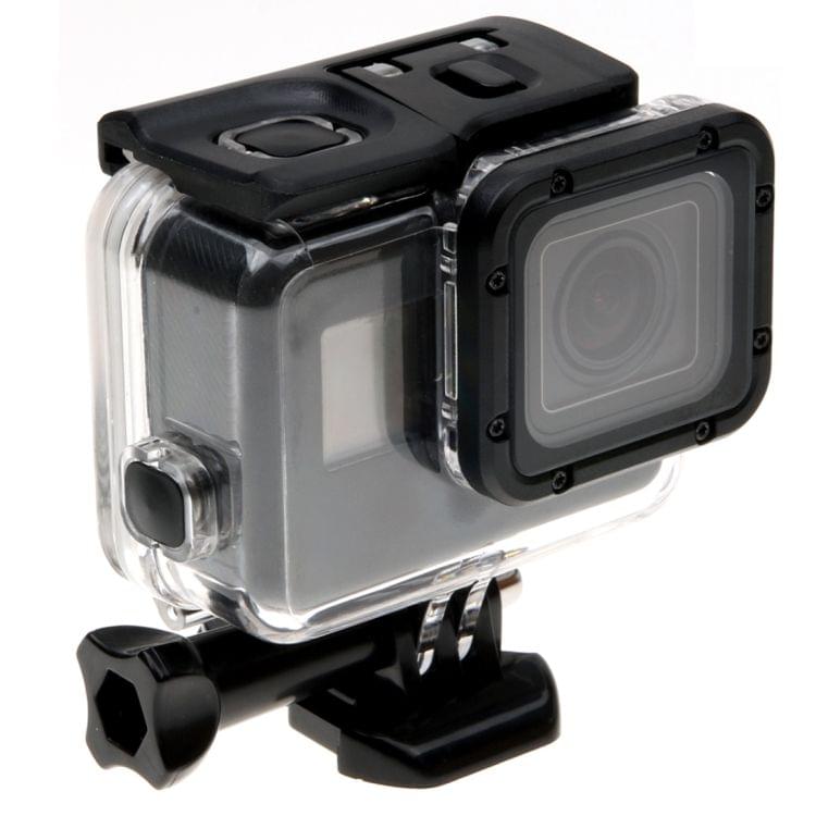 For GoPro  NEW HERO /HERO6   /5 Skeleton Housing Protective Case + Hollow Back Cover with Buckle Basic Mount & Screw, No Need to Disassemble Lens