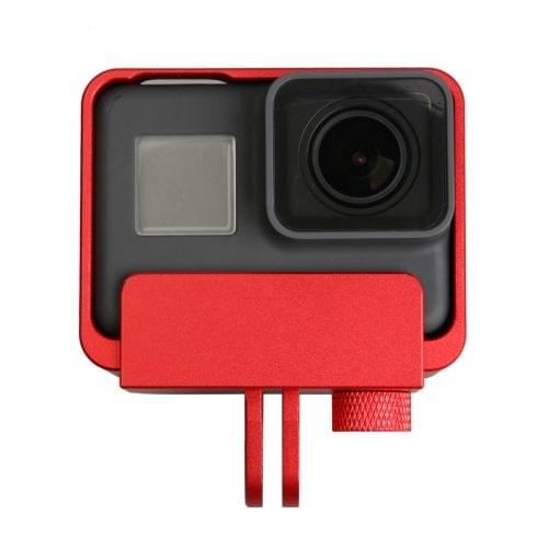 Aluminum Alloy Border Frame Mount Protective Housing Case Cover for GoPro HERO6 Black / HERO5 Black / HERO7 Black (Red)