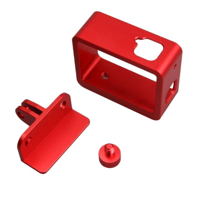 Aluminum Alloy Border Frame Mount Protective Housing Case Cover for GoPro HERO6 Black / HERO5 Black / HERO7 Black (Red)