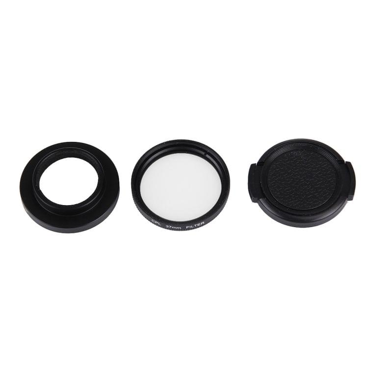 JUNESTAR for Xiaomi Xiaoyi Yi II 4K Sport Action Camera Proffesional 37mm CPL Filter + Lens Protective Cap