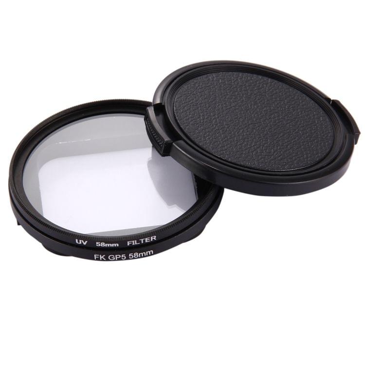 58mm 3 in 1 Round Circle UV Lens Filter with Cap for GoPro HERO7 Black/6 /5