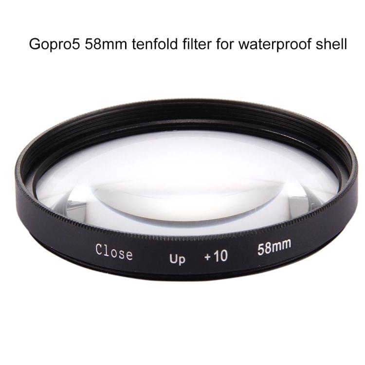 58mm 2 in 1 10X Close-Up Lens Filter for GoPro HERO7 Black/6 /5
