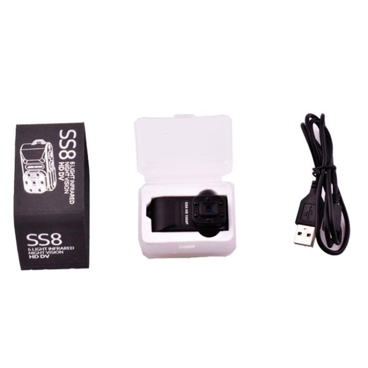 SS8 HD 1080P 30fps Ultra-Mini DV Pocket  Digital Video Recorder Camera Camcorder, Support IR Night Vision (Black)