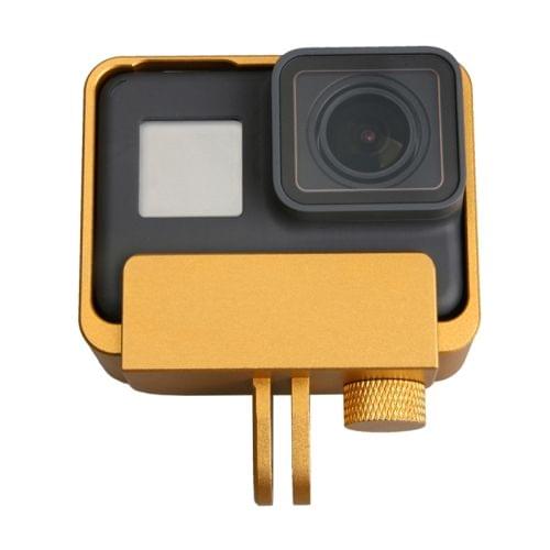 Aluminum Alloy Border Frame Mount Protective Housing Case Cover for GoPro HERO6 Black / HERO5 Black / HERO7 Black (Gold)