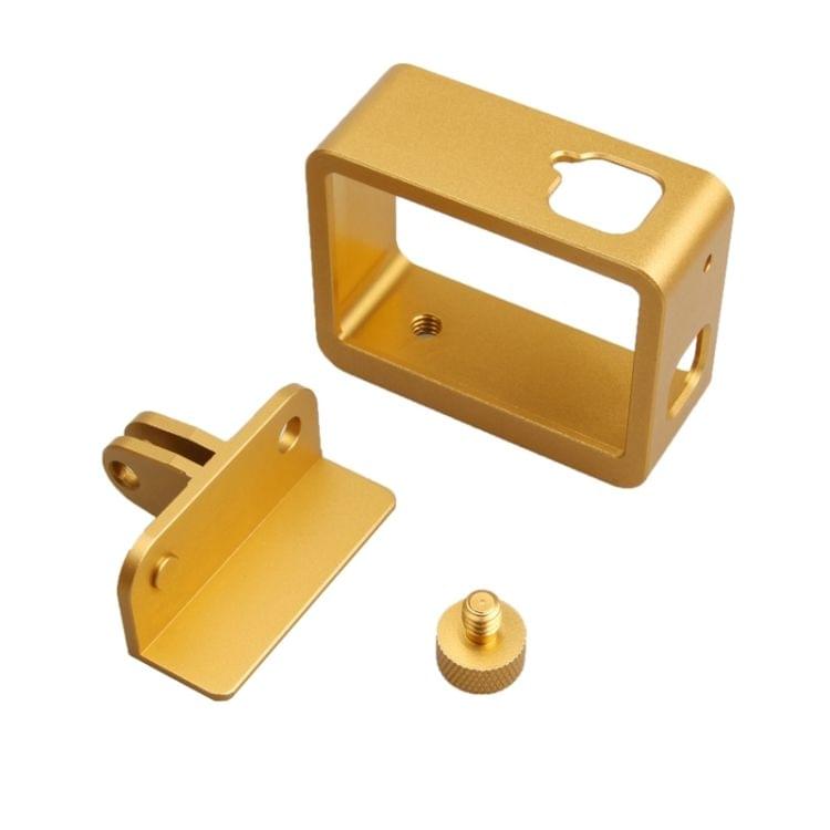 Aluminum Alloy Border Frame Mount Protective Housing Case Cover for GoPro HERO6 Black / HERO5 Black / HERO7 Black (Gold)