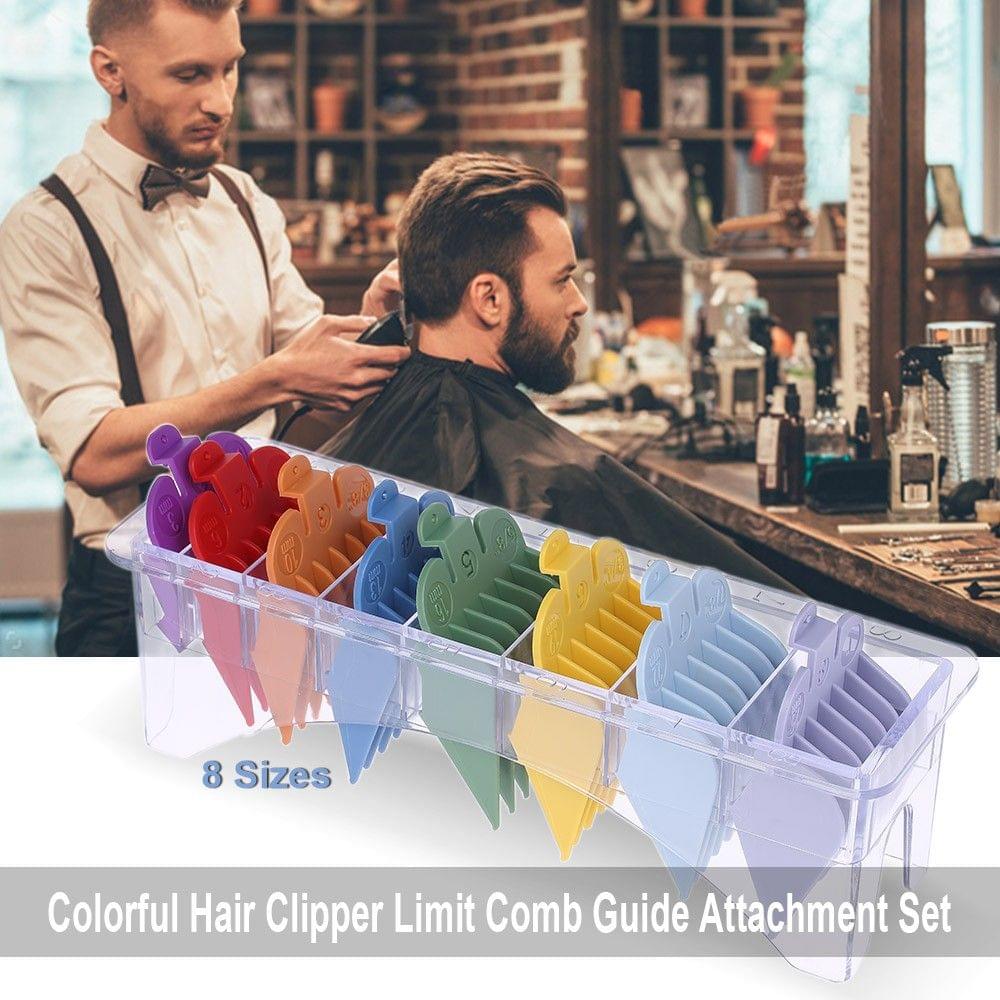 8 Sizes Colorful Hair Clipper Limit Comb Guide Attachment Set for Electric Hair Clipper Shaver Haircut Accessory