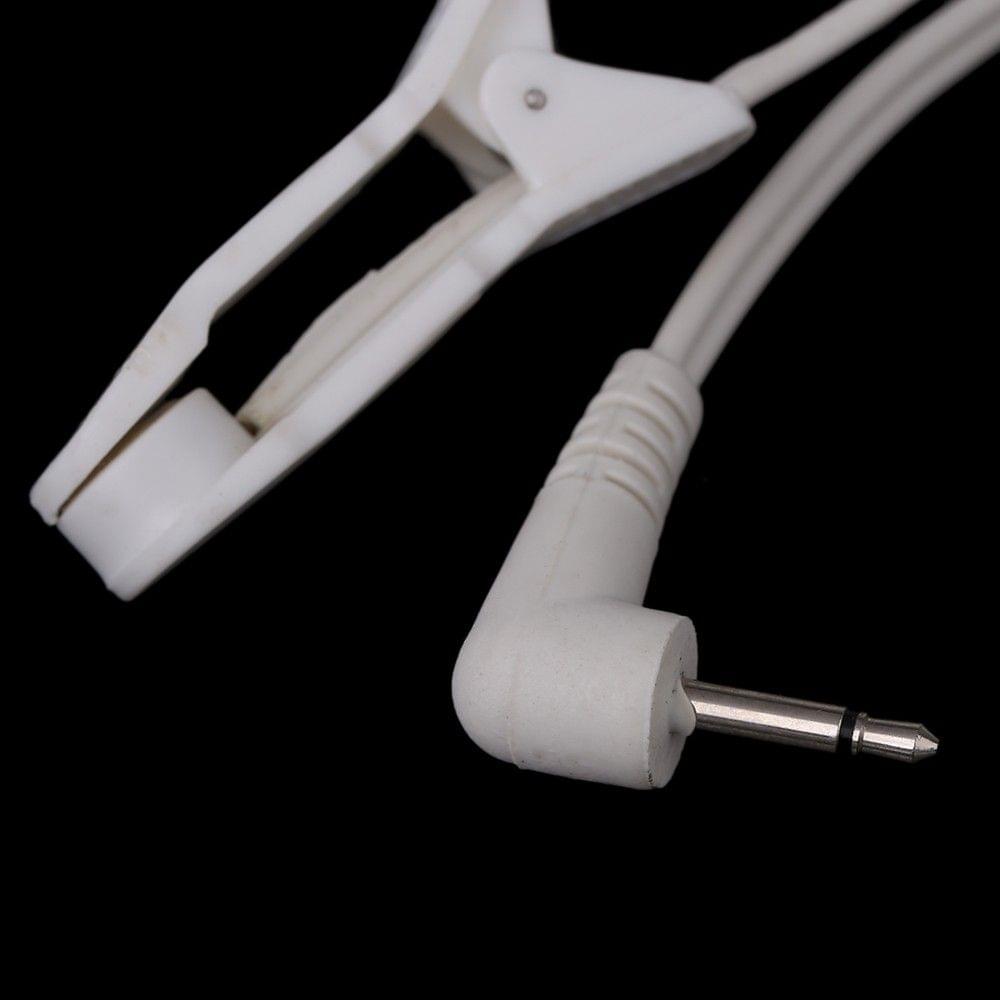 Lead Wires Connecting Cables with 2 Ear Clips for Digital TENS Therapy Machine Massager 2.5mm Plug