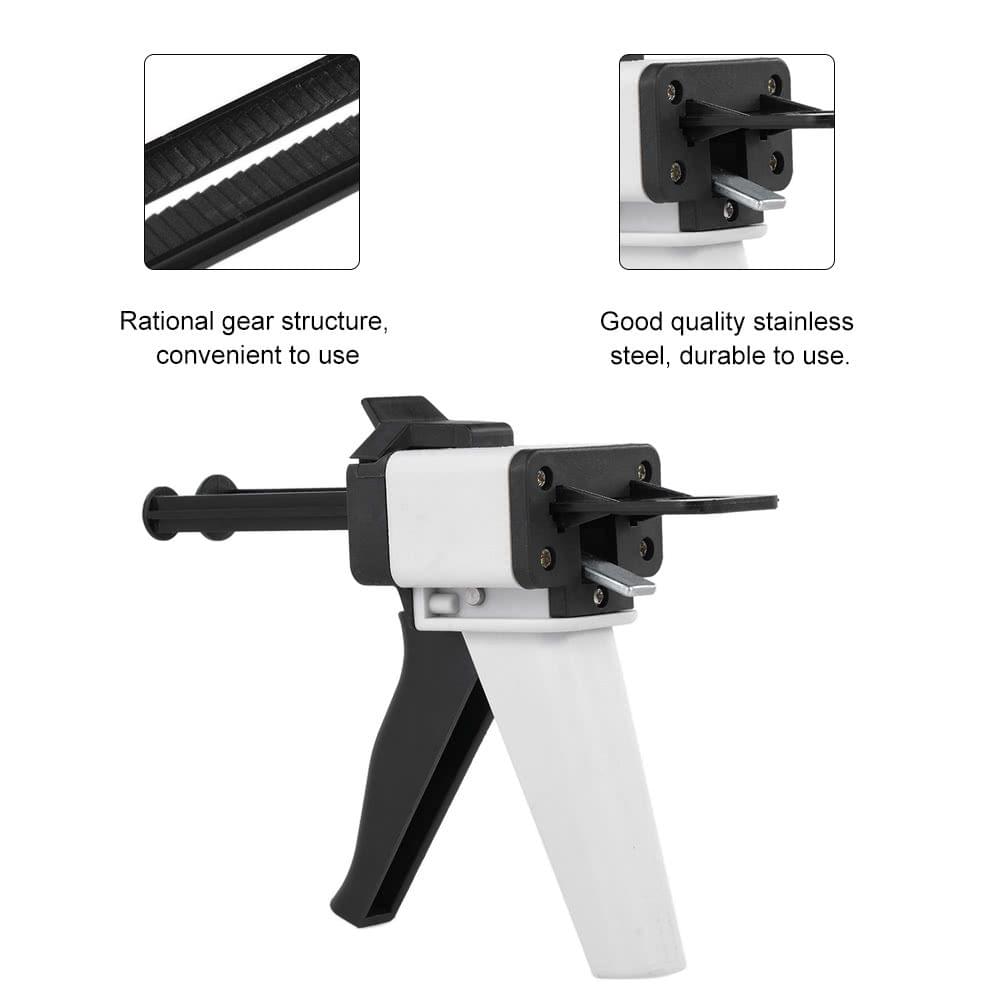 Dental Impression Mixing Dispensing Univeal Dispenser Gun Silicon Rubber Dispenser Gun1:1 /1:2 50ml