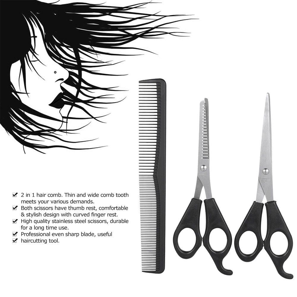 3Pcs/set Hair Cutting Thinning Scisso Set Hair Scisso Hair Comb Set Professional Hairdressing Shea With Hair Comb