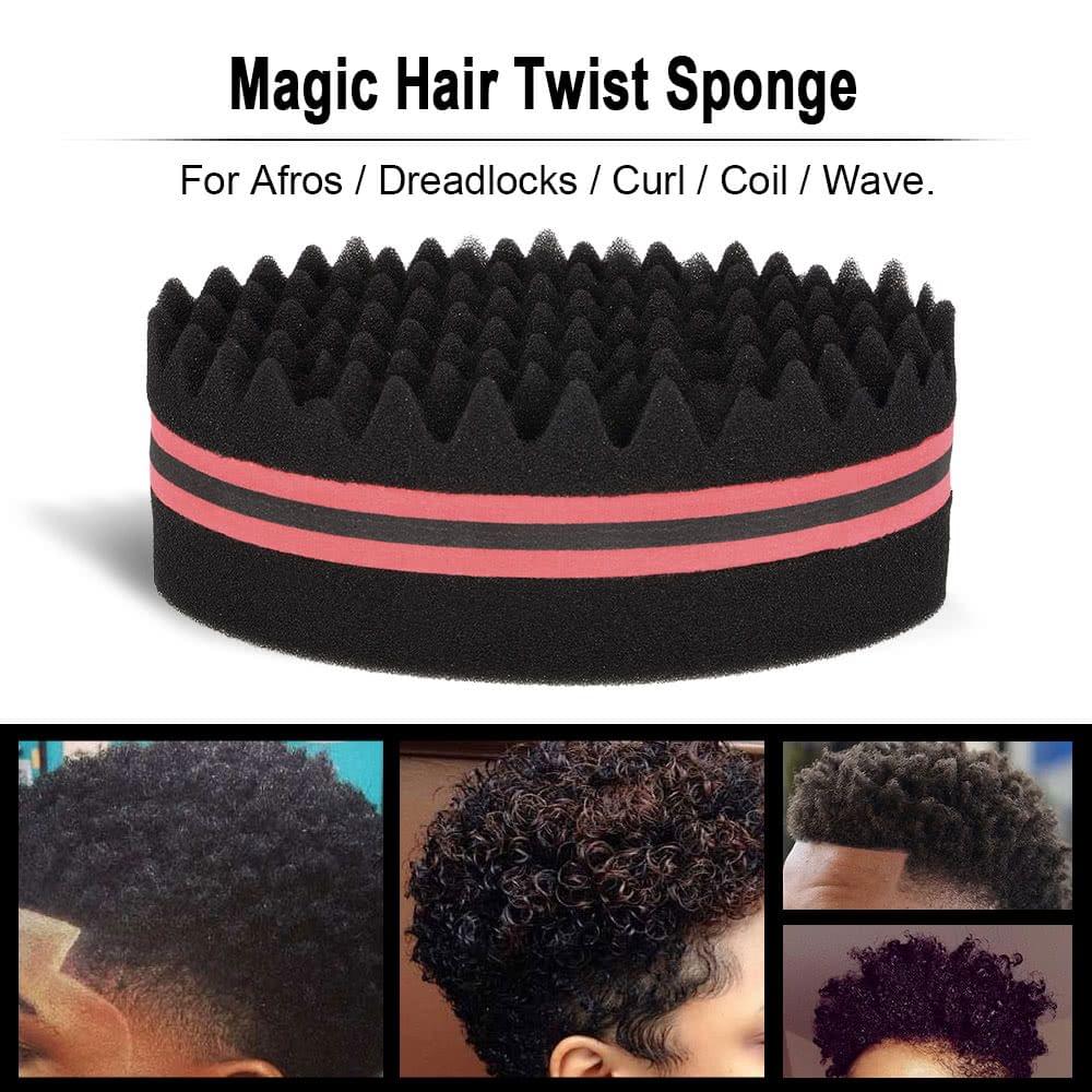 1Pc Oval Brush for Afros Dreadlocks Curl Coil Wave Double-sided Hair Twist Sponge Magic Hair Braider 4 Optional Colo