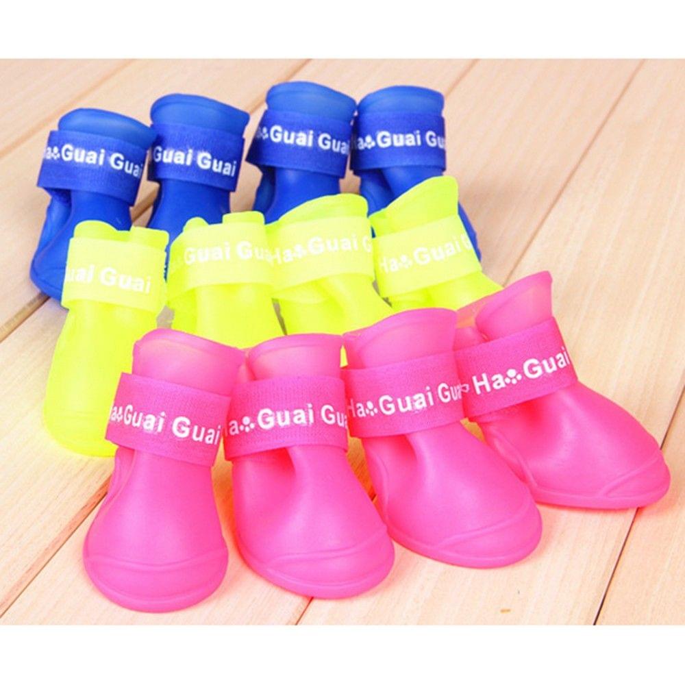 Dog Candy Colo Boots Waterproof Rubber Pet Rain Non-slip Shoes