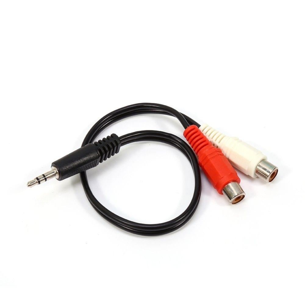 0.25 Meter RCA Audio Cable 3.5mm Male to 2 RCA Female Stereo Adapter RCA Cable for HDTV PC MP3 CD Player