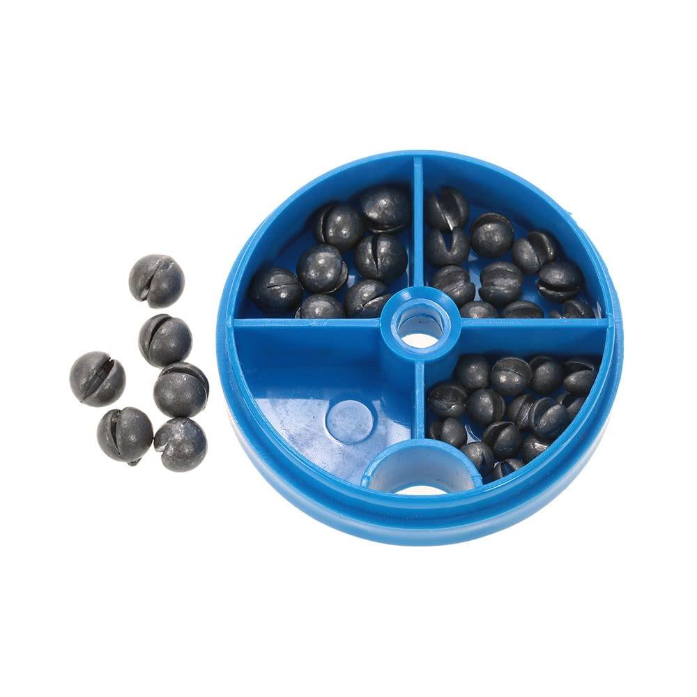 0.6/1/1.5/1.8g Removable Round Lead Split Shot Sinker Kit Set Open Pure Lead Weights Fishing Tackle Beans Sinker with Box