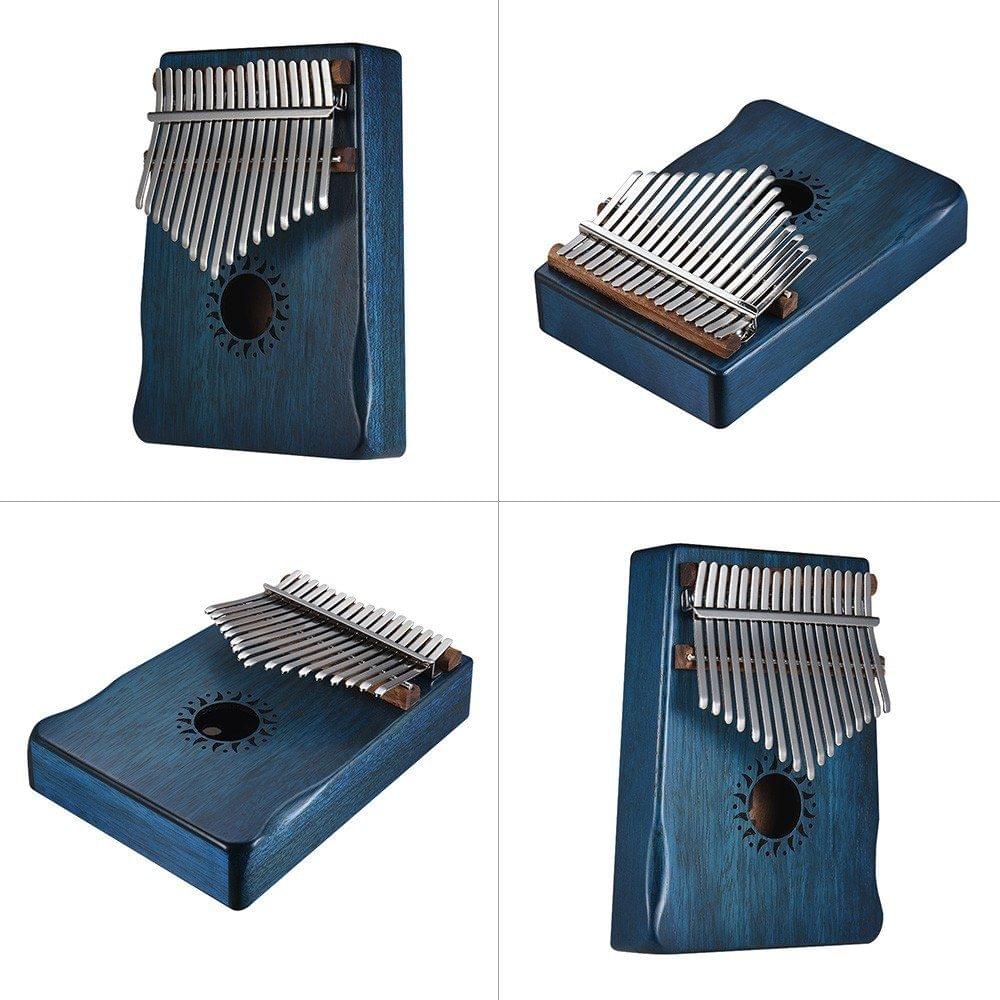 17-Key Portable Kalimba Mbira Thumb Piano Mahogany Solid Wood Musical Instrument Gift for Music Lovers Beginner Students