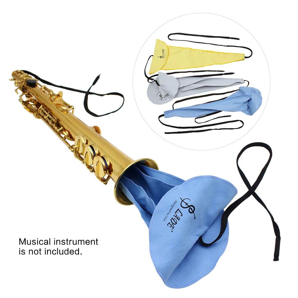Alto Tenor Saxophone Cleaning Tool Pull Through Ultrafine Fiber Material Cloth for Sax Inside Tube Blue