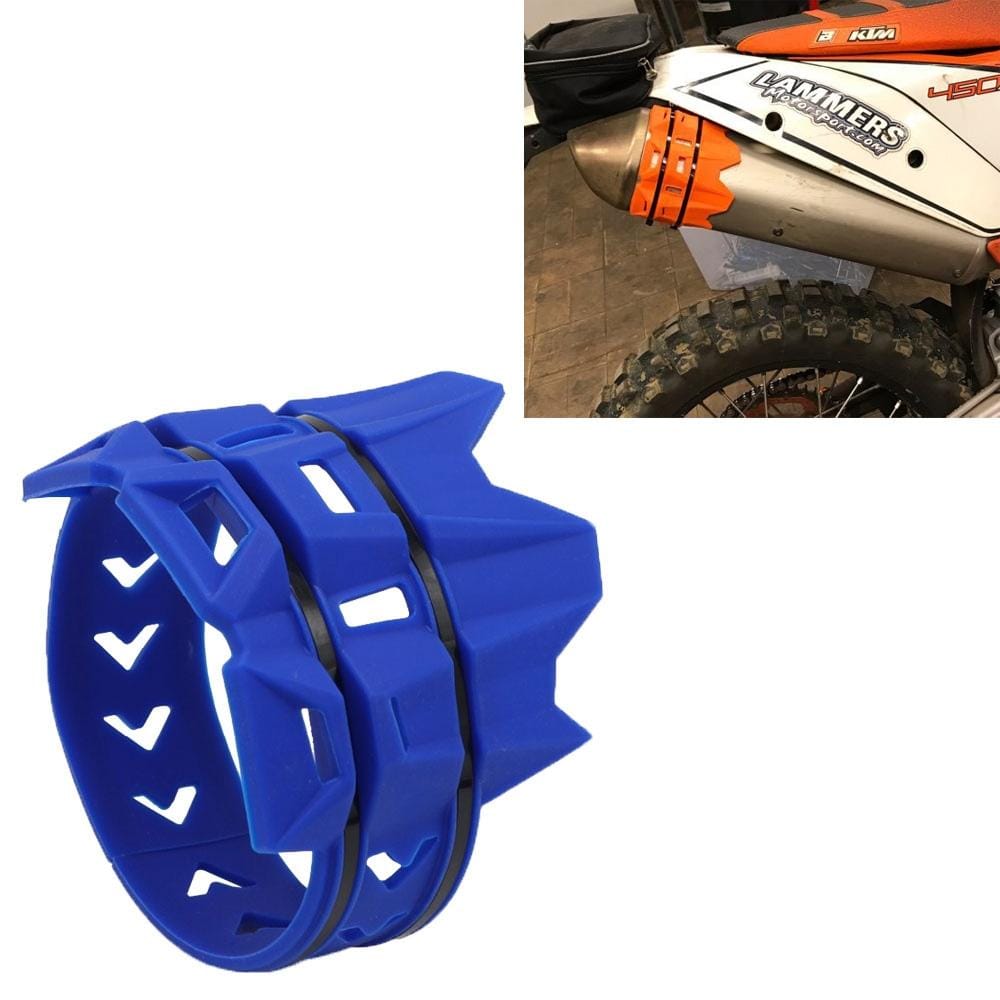MB-TP093 Universal Motorcycle Exhaust System Escape Muffler Silencer Protector Guard (Blue)