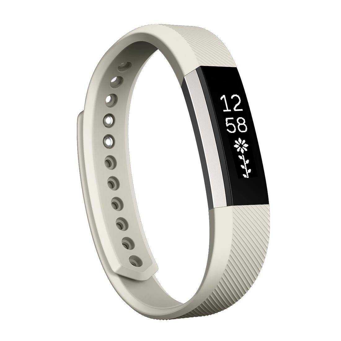 For Fitbit Alta Watch Oblique Texture Silicone Watchband, Small Size, Length: about 18.5cm (Beige)