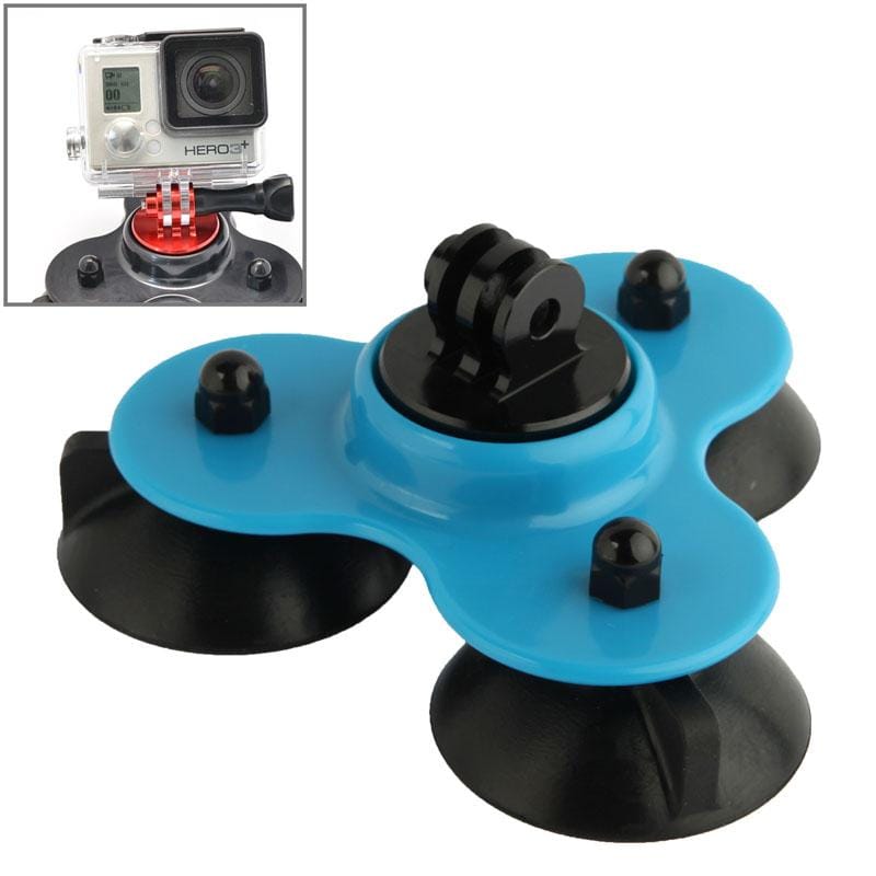 Coyote Style Suction Cup + Tripod Mount + Handle Screw for GoPro HERO9 Black /HERO8 Black /7 /6/ 5 /5 Session /4 /3+ /3 /2 /1, Xiaoyi and Other Action Cameras (Blue)