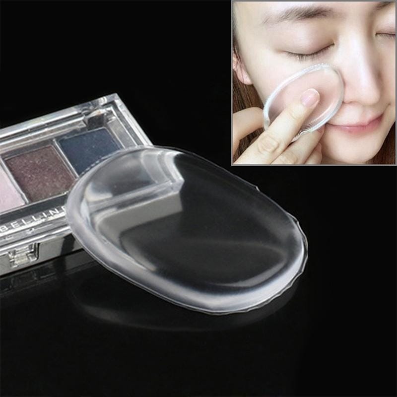 Quadrangle Shaped Great Beauty Facial Makeup Transparent Silicone Smooth Powder Cream Puff (Transparent)