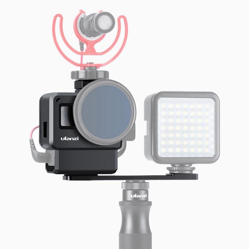 Ulanzi V2 Pro Gopro Vlog Case Cage with 52mm Filter Mic Adapter Lens Hood Vlogging Case for GoPro HERO7 / 6 / 5