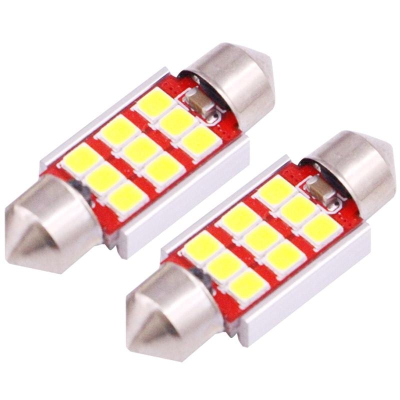 2 PCS 36mm 3.0W 180LM White Light 9 LED SMD 2835 CANBUS License Plate Reading Lights Car Light Bulb