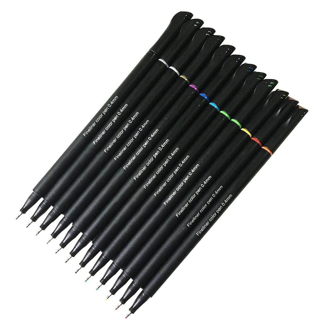 12 Color Color Hook Line Pen Water Based Pen Fiber Stroke Pen