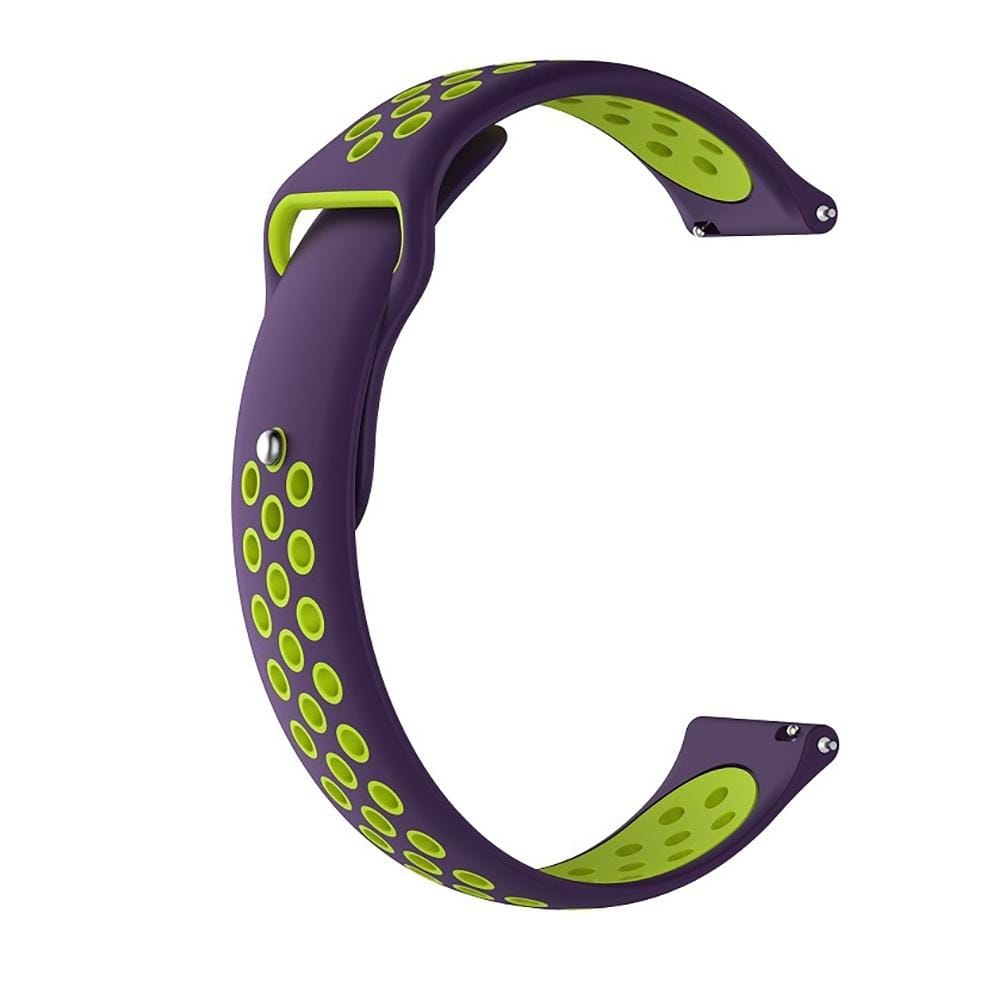 For Garmin Fenix Chronos Two-colors Replacement Wrist Strap Watchband (Purple Lime)