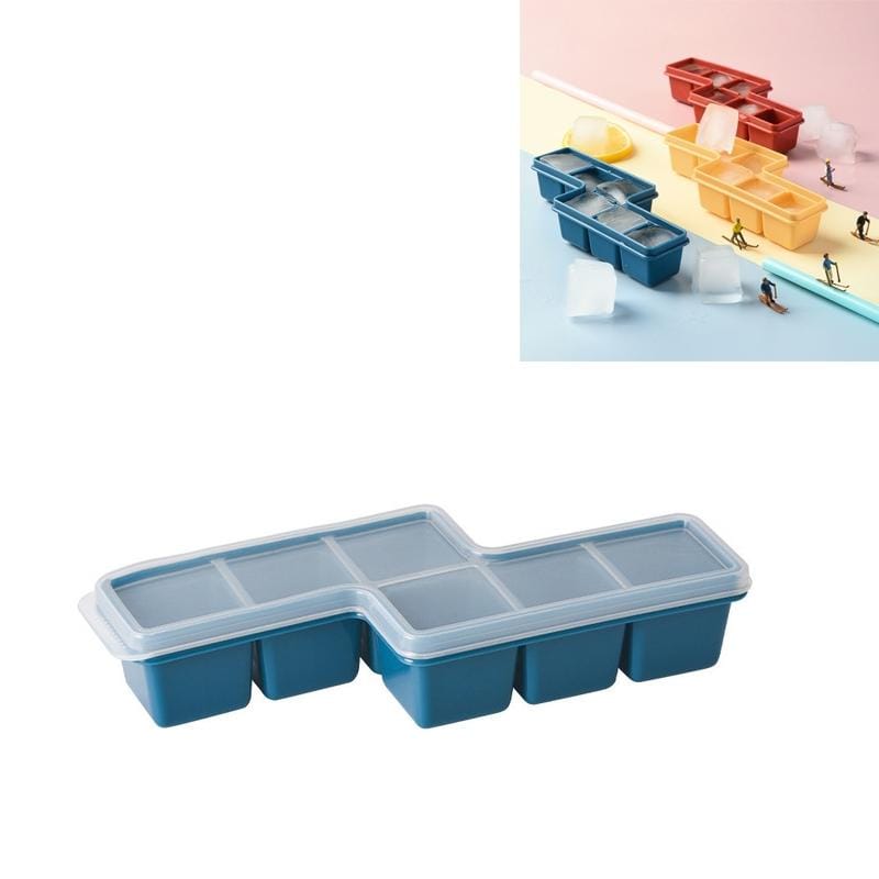 Homemade Building Blocks Style Ice Lattice Mini Creative Silicone Frozen Ice Cube Mould (Blue)
