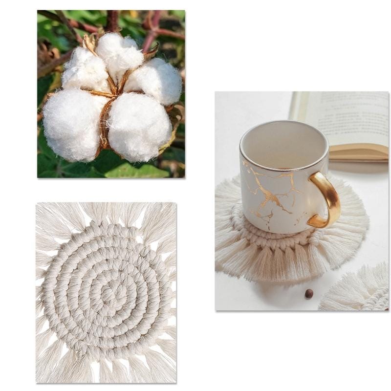 Cotton Rope Woven Round Tea Coaster Homestay Decoration Heat Insulation Environmental Protection Table Mat