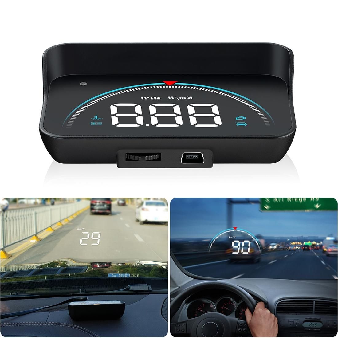 M8 3.5 inch Universal Car OBD2 HUD Vehicle-mounted Head Up Display