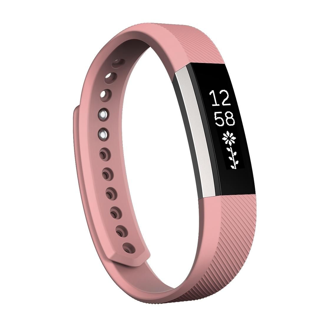 For Fitbit Alta Watch Oblique Texture Silicone Watchband, Large Size, Length: about 22cm (Pink)