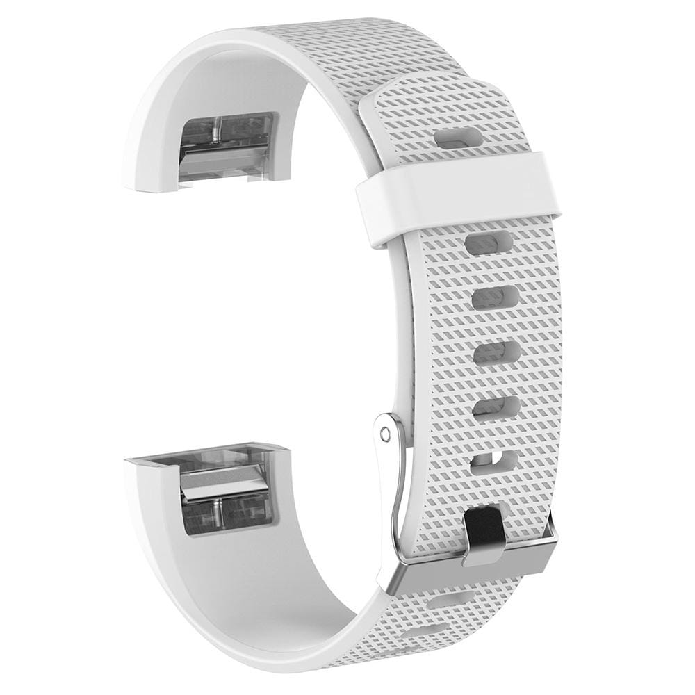For Fitbit Charge 2 Common Texture Silicone Replacement Wrist Strap Watchband with Buckle, Size:S (Light Grey)